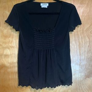 A.BYER sheer ruffled dress shirt